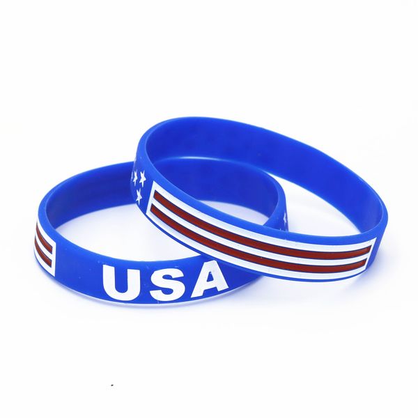 1pc usa american flag silicone bracelets wristband blue white football souvenir stars and stripes fashion jewelry sh186, Golden;silver
1pc usa american flag silicone bracelets wristband blue white football souvenir stars and stripes fashion jewelry sh186, Golden;silver