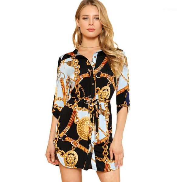 new designer shirt dress women female casual shirt chain design printed mini dresses clothing spring autumn, Black;gray
new designer shirt dress women female casual shirt chain design printed mini dresses clothing spring autumn, Black;gray