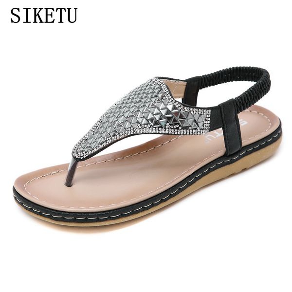 siketu new summer women's sandals bohemia style vacation comfortable beach shoes low heel flat women flip-flop sandals, Black
siketu new summer women's sandals bohemia style vacation comfortable beach shoes low heel flat women flip-flop sandals, Black