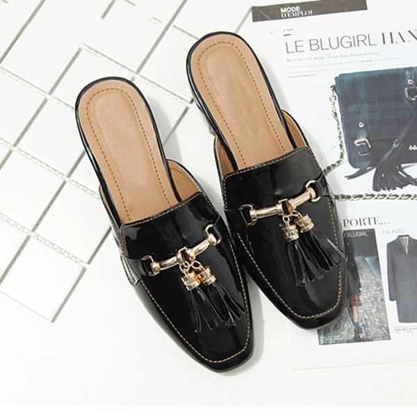 2018 autumn plus size 36-41 women slipper square toe flat woman slippers slip on mules metal buckle slides, Black
2018 autumn plus size 36-41 women slipper square toe flat woman slippers slip on mules metal buckle slides, Black