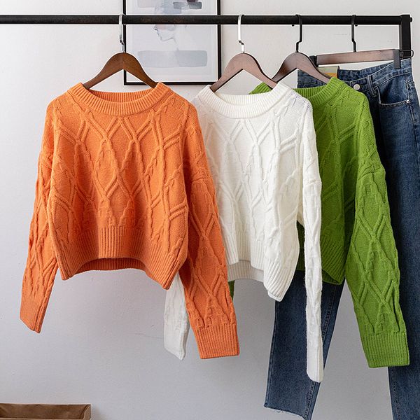 autumn winter retro casual rhombus pullover sweater women loose warm knitted orange green white trui dames jumper tricot, White;black
autumn winter retro casual rhombus pullover sweater women loose warm knitted orange green white trui dames jumper tricot, White;black