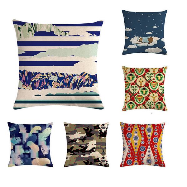 геомеѬиека подђка обложка moon starry sky line printed funda cojin лопок беле наволока ђ