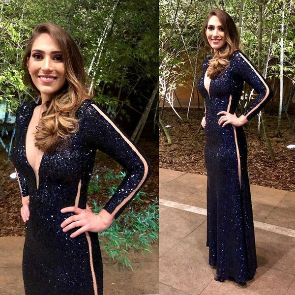 2020 new arrival evening dresses mermaid v neck long sleeve formal dresses floor length zipper side split sequins party gown, Black;red
2020 new arrival evening dresses mermaid v neck long sleeve formal dresses floor length zipper side split sequins party gown, Black;red