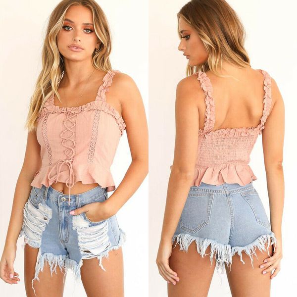 white ruffles trim sling front bandage cross knot crop women crochet sleeveless vest camis lady summer tee beach tank
white ruffles trim sling front bandage cross knot crop women crochet sleeveless vest camis lady summer tee beach tank