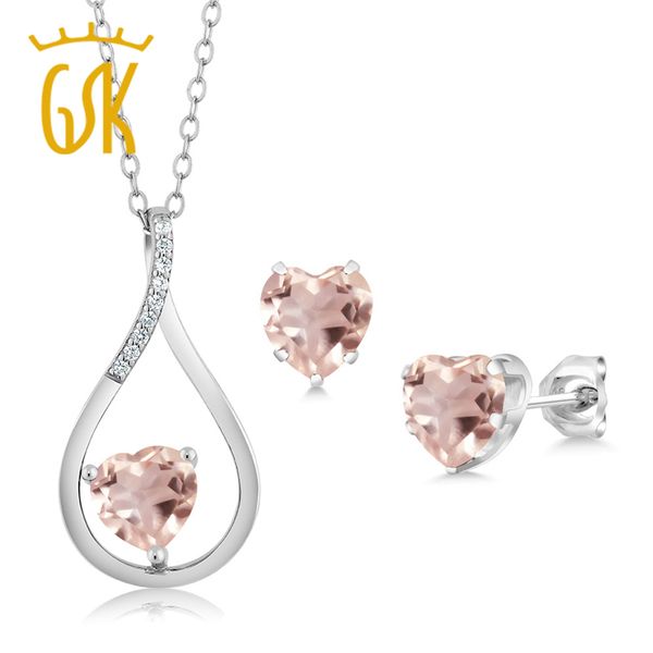 gemstoneking 925 sterling silver jewelry set for women 2.21 ct heart shape natural rose rose quartz pendant earrings set, Black
gemstoneking 925 sterling silver jewelry set for women 2.21 ct heart shape natural rose rose quartz pendant earrings set, Black