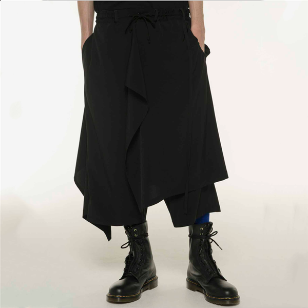 {customized} new men's clothing versatile loose fashionable wide leg skirt pants fake two-piece plus size seven-inch trousers, Black
{customized} new men's clothing versatile loose fashionable wide leg skirt pants fake two-piece plus size seven-inch trousers, Black
