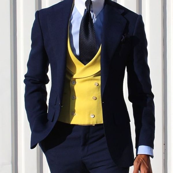 2018 lasted coat and pants navy blue men suits slim fit business blazer yellow double breasted vest for men custom 3 piece terno, White;black
2018 lasted coat and pants navy blue men suits slim fit business blazer yellow double breasted vest for men custom 3 piece terno, White;black