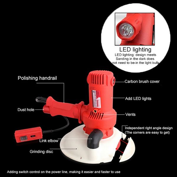 drywall sander wall polishing machine grinding portable led light 1500-2300r/min wall putty polisher machine power tools
drywall sander wall polishing machine grinding portable led light 1500-2300r/min wall putty polisher machine power tools