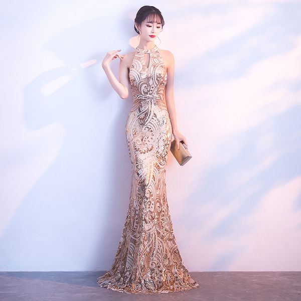 elegant women mermaid dress 2019 new noble gold halter evening party dresses gowns floor length sequins lady vestidos, Red
elegant women mermaid dress 2019 new noble gold halter evening party dresses gowns floor length sequins lady vestidos, Red
