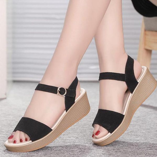 wedges shoes for women platform sandals genuine leather women sandals classic office lady sandalias mujer chunky shoes, Black
wedges shoes for women platform sandals genuine leather women sandals classic office lady sandalias mujer chunky shoes, Black