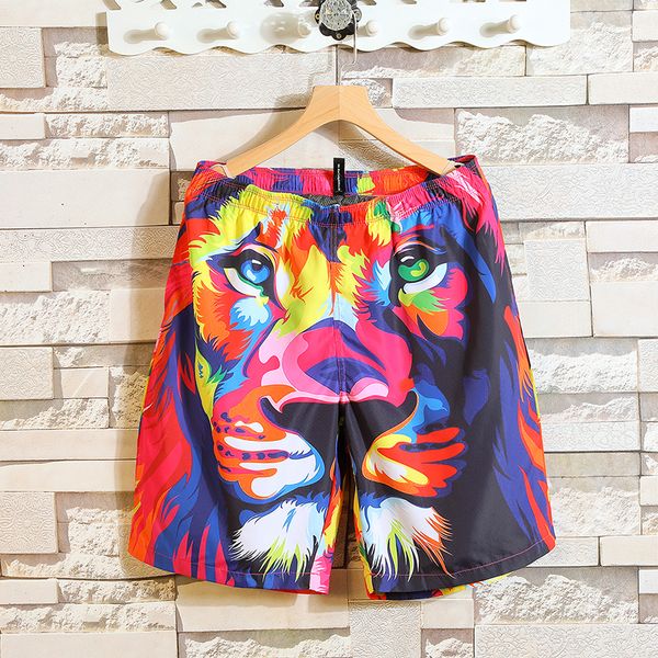 summer men's beach shorts multicolor lion printing men's shorts quick dry elastic waist beach, White;black
summer men's beach shorts multicolor lion printing men's shorts quick dry elastic waist beach, White;black