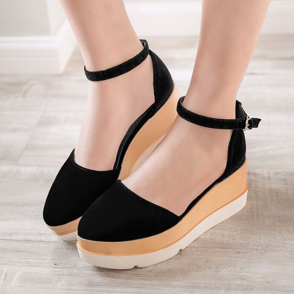 vogue nice women sandals wedge vintage high heel ladies sandals summer balck women shoes sandalias mujer size 35-53, Black
vogue nice women sandals wedge vintage high heel ladies sandals summer balck women shoes sandalias mujer size 35-53, Black