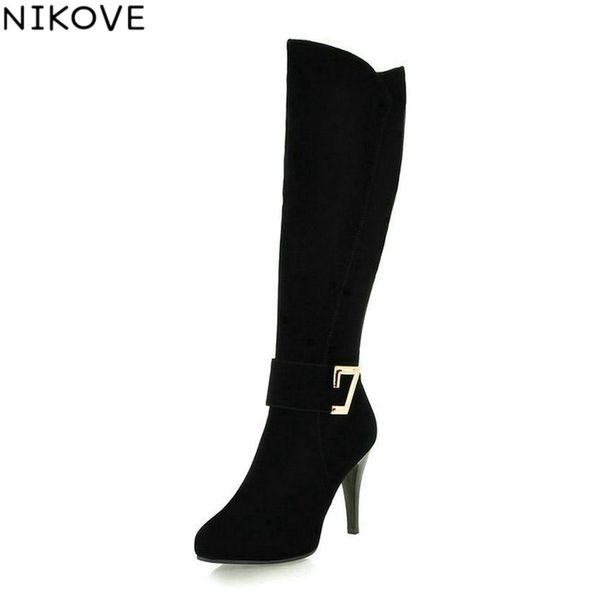 nikove 2018 warm short plush knee-high boots black pointed toe ladies fashion shoes thin high heels fashion boots size 34-39
nikove 2018 warm short plush knee-high boots black pointed toe ladies fashion shoes thin high heels fashion boots size 34-39