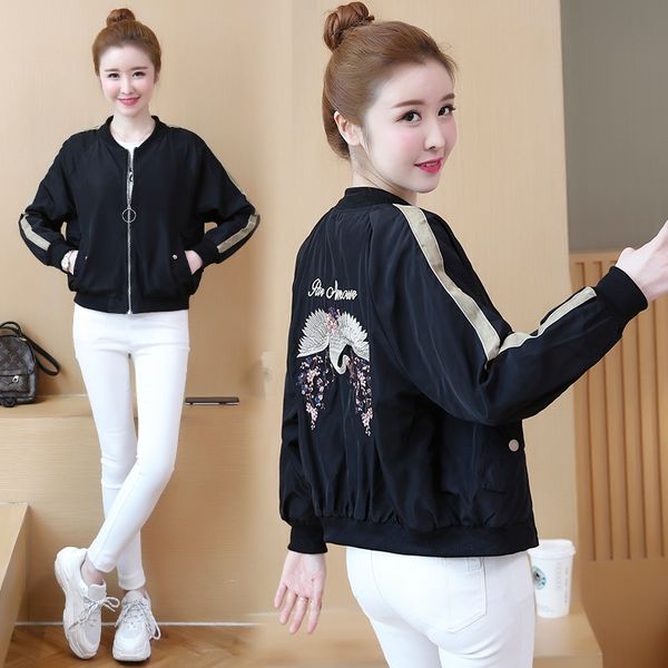 2019 new autumn short jacket women casual fashion basic wild loose zipper print long sleeve coat female coat outwear ladies, Black;brown
2019 new autumn short jacket women casual fashion basic wild loose zipper print long sleeve coat female coat outwear ladies, Black;brown