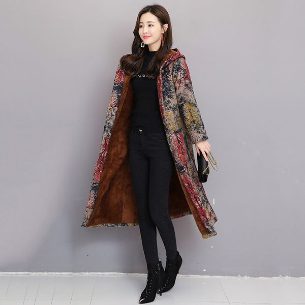 winter new female retro buckle national wind long section cotton and velvet thickening temperament over knee hooded jacket b76, Tan;black
winter new female retro buckle national wind long section cotton and velvet thickening temperament over knee hooded jacket b76, Tan;black