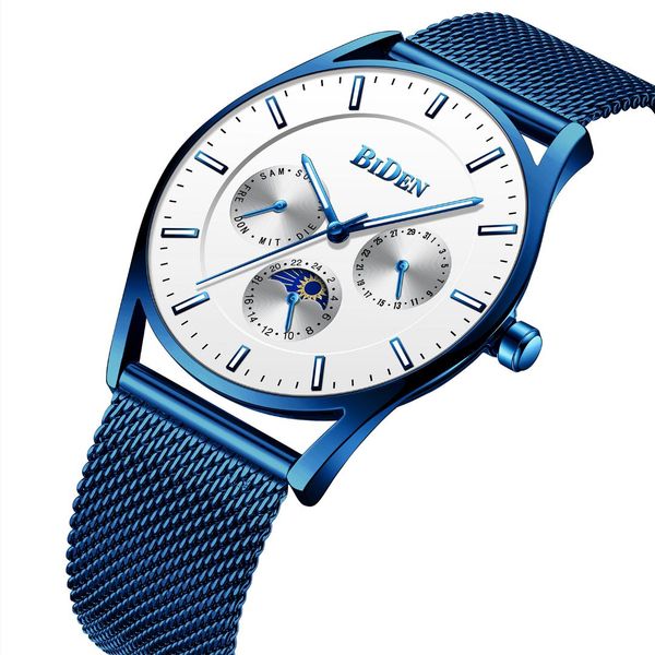 biden brand men watch blue multicolor male watches date week display wristwatch water resistant fashion slim mesh band clock, Slivery;brown
biden brand men watch blue multicolor male watches date week display wristwatch water resistant fashion slim mesh band clock, Slivery;brown