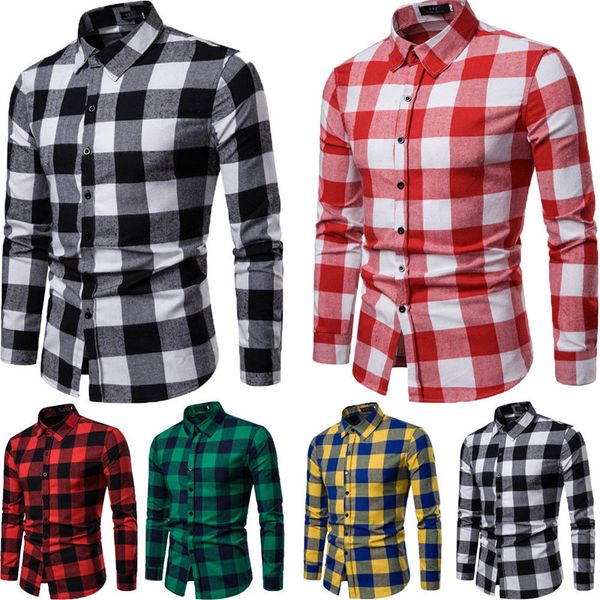 fashion men's formal casual dress shirt mens plaid long sleeve shirts, White;black
fashion men's formal casual dress shirt mens plaid long sleeve shirts, White;black