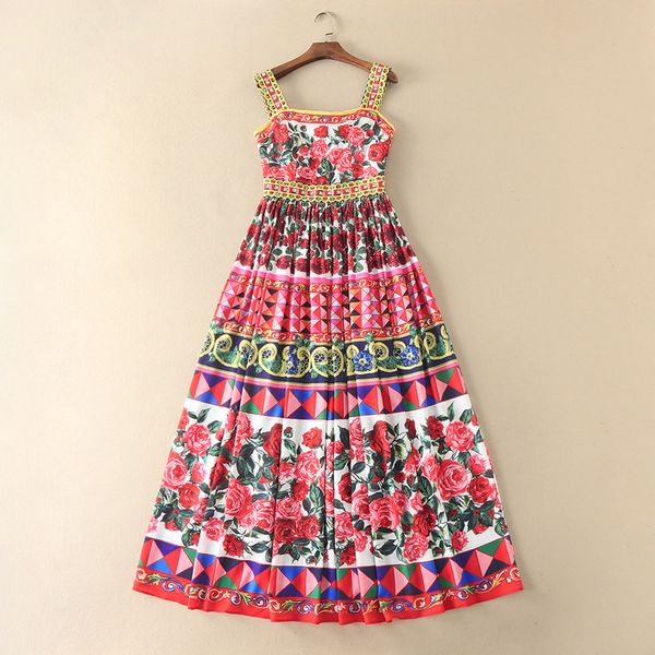 2017 brand same style dress flora printed summer a line red sleeveless nail bead full-skirted dress skirt with shoulder-straps d322, Black
2017 brand same style dress flora printed summer a line red sleeveless nail bead full-skirted dress skirt with shoulder-straps d322, Black