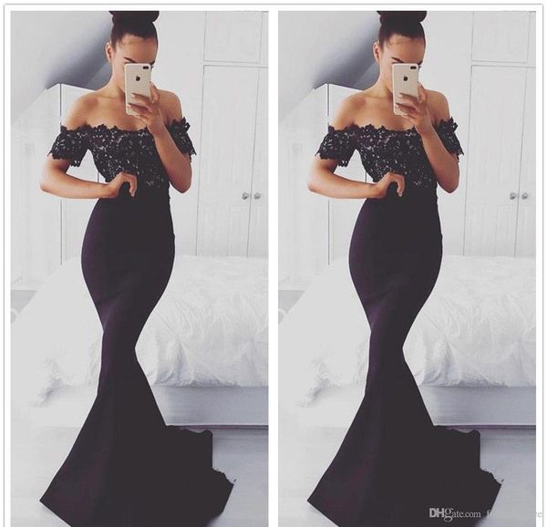 2019 mermaid long prom dress off the shoulder lace formal holidays wear graduation evening party gown custom made plus size, Black
2019 mermaid long prom dress off the shoulder lace formal holidays wear graduation evening party gown custom made plus size, Black