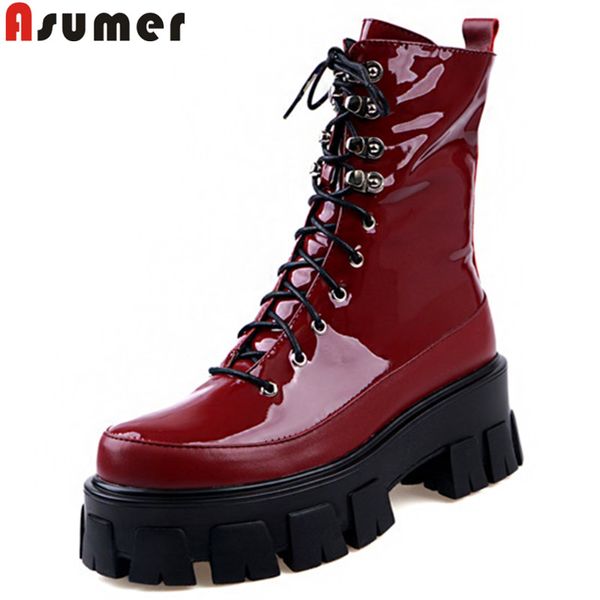 asumer fashion genuine leather boots women round toe zip ladies ankle boots cross tied autumn winter platform women 2020, Black
asumer fashion genuine leather boots women round toe zip ladies ankle boots cross tied autumn winter platform women 2020, Black