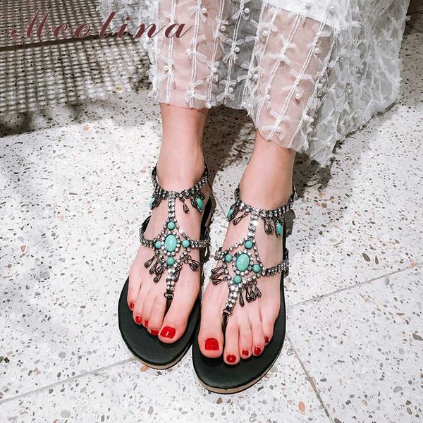 meotina summer shoes women sandals string bead flat shoes rhinestone open toe flip flops slipper ladies sandals large size 33-46, Black
meotina summer shoes women sandals string bead flat shoes rhinestone open toe flip flops slipper ladies sandals large size 33-46, Black