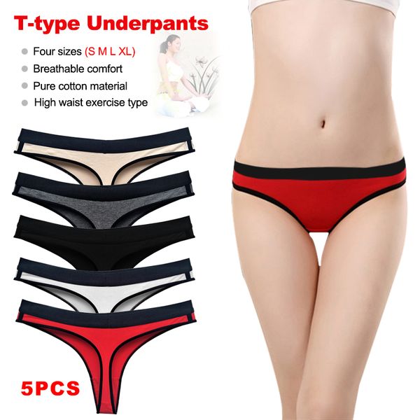 5pcs women high waist sports lady thongs and g strings soft cotton t back, Black;white
5pcs women high waist sports lady thongs and g strings soft cotton t back, Black;white