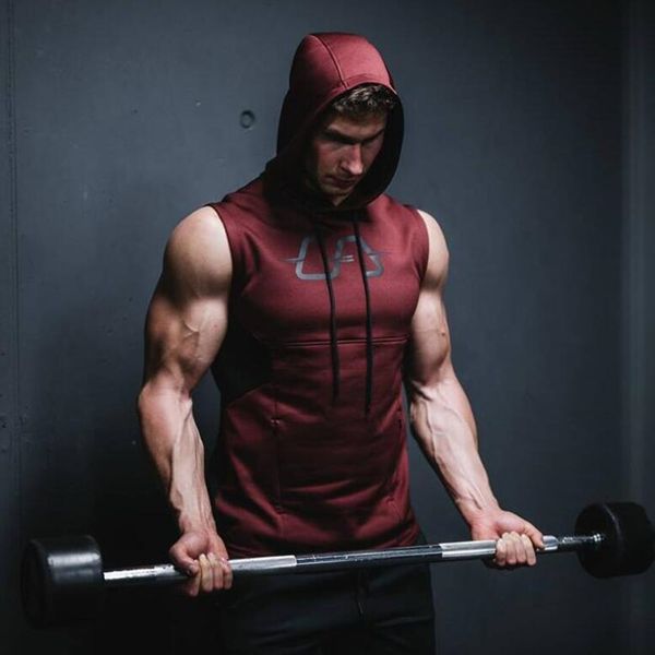 new mens sports outdoor fitness gym training running vest hoodie jacket bodybuilding coat, Black;red
new mens sports outdoor fitness gym training running vest hoodie jacket bodybuilding coat, Black;red