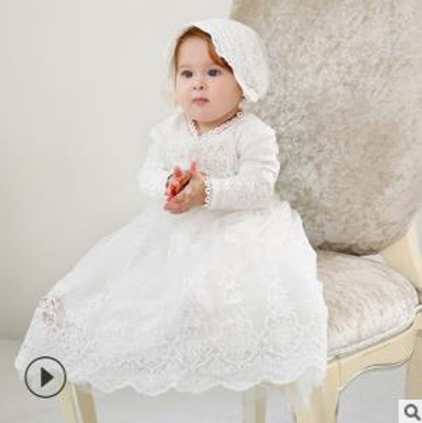 children's baby girl christening dresses designer lace baby wedding dress girls baptism dress long skirt kids clothing, White
children's baby girl christening dresses designer lace baby wedding dress girls baptism dress long skirt kids clothing, White