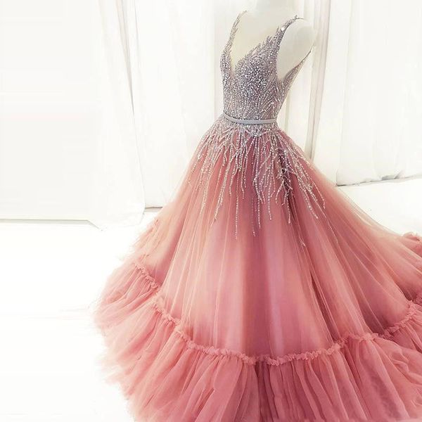 Luxury Long Evening Dress 2019 V Neck Crystal Beaded Ball Gown Saudi Arabia Formal Party Gowns Modest Prom Dress Robe De Soiree
Luxury Long Evening Dress 2019 V Neck Crystal Beaded Ball Gown Saudi Arabia Formal Party Gowns Modest Prom Dress Robe De Soiree