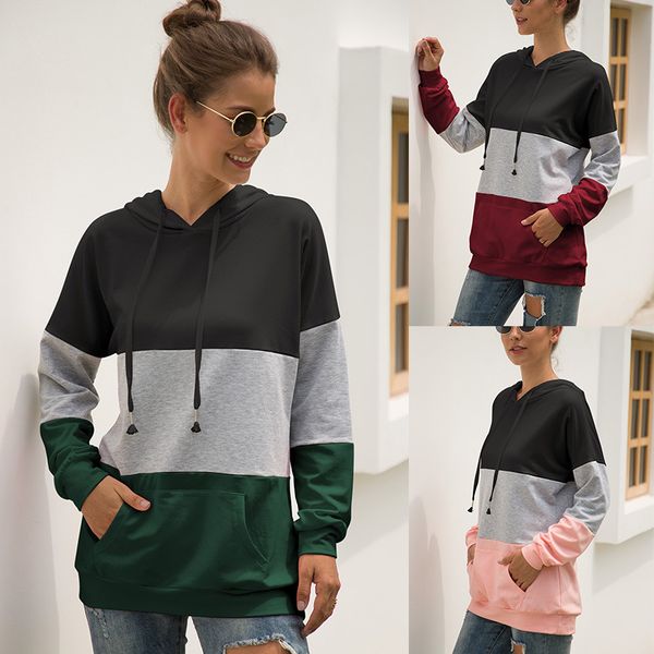 2019 european women's autumn new explosion models three-color mosaic hooded drawstring sweater jacket, support mixed batch, Black
2019 european women's autumn new explosion models three-color mosaic hooded drawstring sweater jacket, support mixed batch, Black