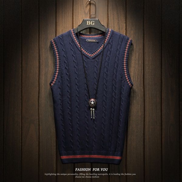 2019 brand clothing men slim fit v-neck knitting sweater/male set head knitting vest plus size s-5xl, White;black
2019 brand clothing men slim fit v-neck knitting sweater/male set head knitting vest plus size s-5xl, White;black