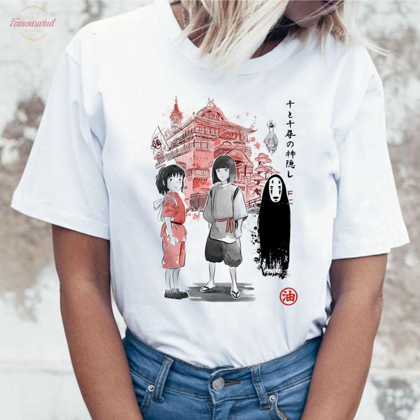 spirit away ghibli japanese anime totoro miyazaki hayao anime t shirt tshirt t shirt women female femme cartoon clothes, White 
spirit away ghibli japanese anime totoro miyazaki hayao anime t shirt tshirt t shirt women female femme cartoon clothes, White