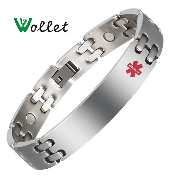 wollet jewelry alert id stainless steel magnetic bracelet bangle for women men silver color all magnets health care, Golden;silver
wollet jewelry alert id stainless steel magnetic bracelet bangle for women men silver color all magnets health care, Golden;silver