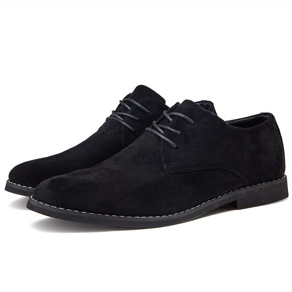 2019 new men casual shoes fashion casual men shoes moccasins leather flats lace up male suede oxfords big size hc-323, Black
