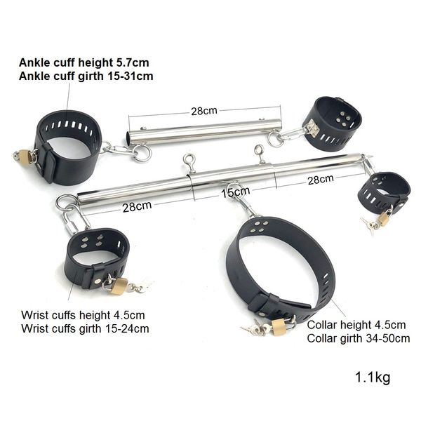 multifunctional cuffs collar bondage steel restraints ankle adjustable device stainless torture handcuffs leather wrist detachable bvds
multifunctional cuffs collar bondage steel restraints ankle adjustable device stainless torture handcuffs leather wrist detachable bvds