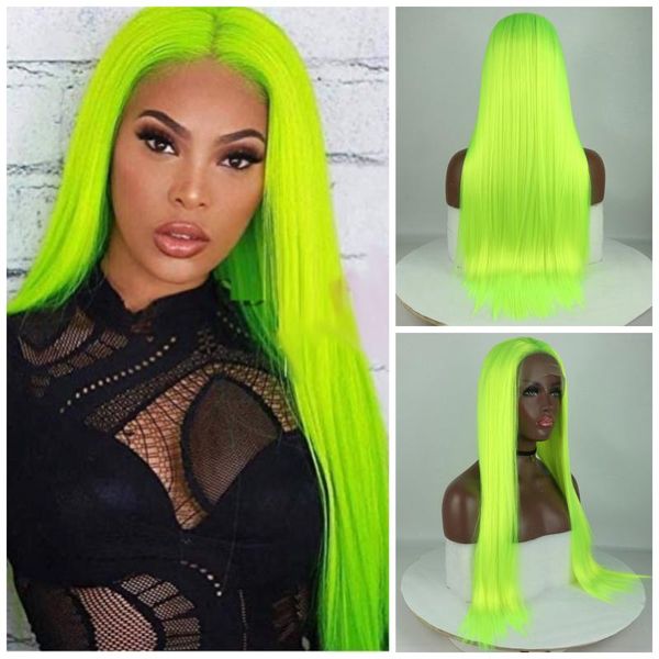 light green natural straight synthetic 13Ã4lace front wig glueless heat resistant fiber with natural hairline for woman wigs, Black
light green natural straight synthetic 13Ã4lace front wig glueless heat resistant fiber with natural hairline for woman wigs, Black