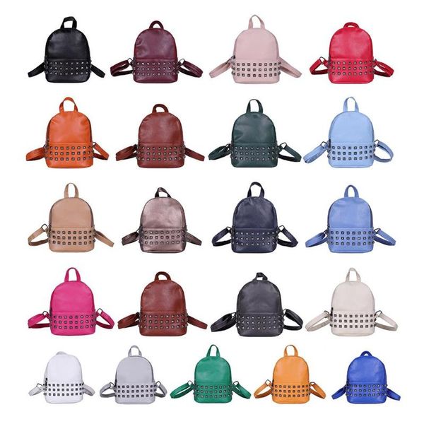 20 colors fashion rivet backpack women pu leather casual girls shoulder schoolbags 21 (height) * 17 (width) * 10 (thick)cm
20 colors fashion rivet backpack women pu leather casual girls shoulder schoolbags 21 (height) * 17 (width) * 10 (thick)cm