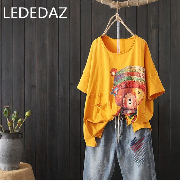 summer new loose printed caroon bear t-shirt 2020 plus sizes casual o neck cotton shirt pocket split black yellow red white
summer new loose printed caroon bear t-shirt 2020 plus sizes casual o neck cotton shirt pocket split black yellow red white