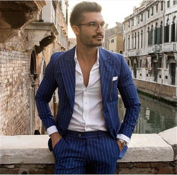 2020 new casual men's suits slim fit 2 piece striped prom tuxedos classic business jacket blazer pants, White;black
2020 new casual men's suits slim fit 2 piece striped prom tuxedos classic business jacket blazer pants, White;black
