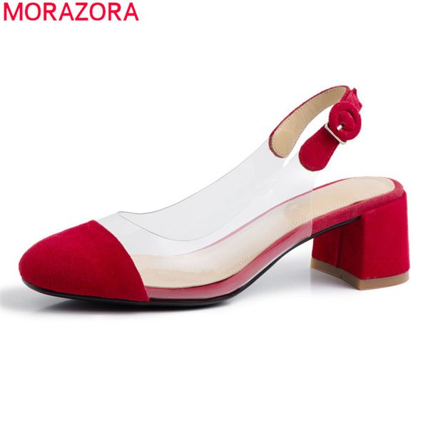 morazora 2020 summer fashion women sandals sheepskin ladies shoes red color med heels square toe shoes woman, Black
morazora 2020 summer fashion women sandals sheepskin ladies shoes red color med heels square toe shoes woman, Black