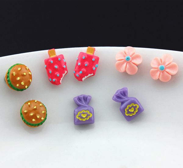 12 pairs cute food cake ice cream earrings baby girl's fashion candy magnet magnetic earrings christmas gift me90, Silver
12 pairs cute food cake ice cream earrings baby girl's fashion candy magnet magnetic earrings christmas gift me90, Silver