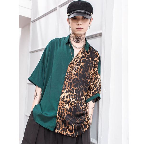 men's casual shirts leopard shirt male short-sleeved loose personality stitching five-point sleeve tide bat summer trend mid-sleeved, White;black
men's casual shirts leopard shirt male short-sleeved loose personality stitching five-point sleeve tide bat summer trend mid-sleeved, White;black
