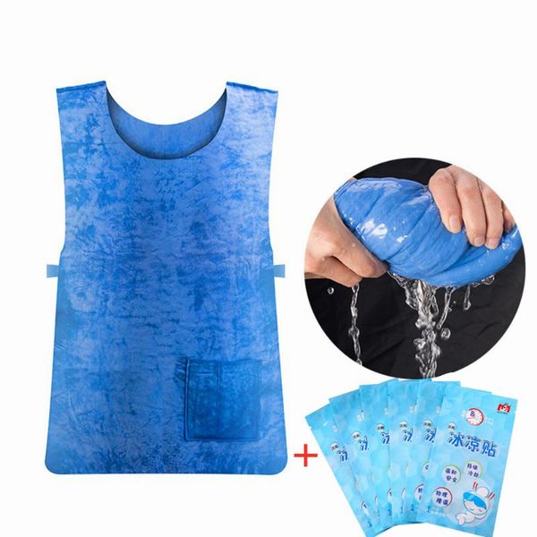 anti-heat cooling vest+10pc cooling stickers pva fabric high temperature protective heatstroke sports vest outdoor tactical vest, Gray;blue
anti-heat cooling vest+10pc cooling stickers pva fabric high temperature protective heatstroke sports vest outdoor tactical vest, Gray;blue