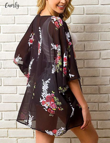 2020 summer women chiffon floral kimono beach cardigan sheer cover up swimwear long blouse shirts female, White
2020 summer women chiffon floral kimono beach cardigan sheer cover up swimwear long blouse shirts female, White
