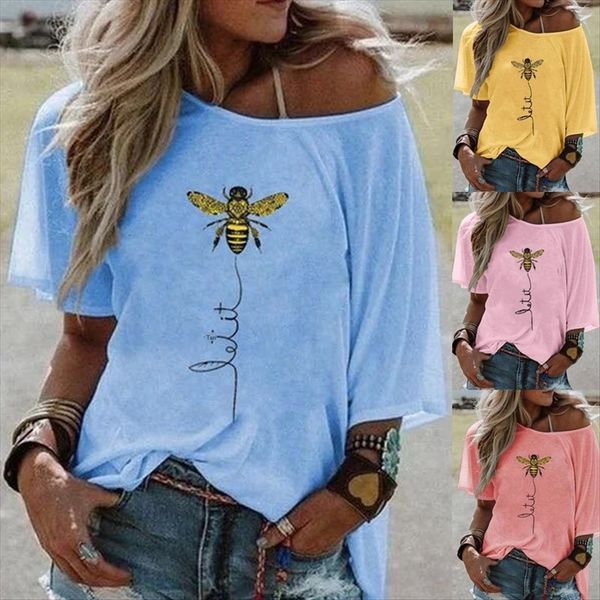 2020 short-sleeved printing little bee women's dress short-sleeved printed bee round neckline round collar women's top, White
2020 short-sleeved printing little bee women's dress short-sleeved printed bee round neckline round collar women's top, White