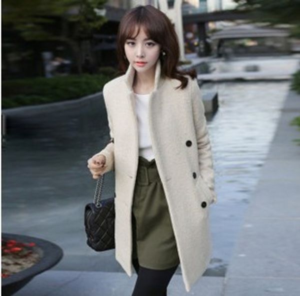 2017 new han edition women coat winter woolen cloth warm coat double-breasted white thick full long x6 6, Tan;black
2017 new han edition women coat winter woolen cloth warm coat double-breasted white thick full long x6 6, Tan;black