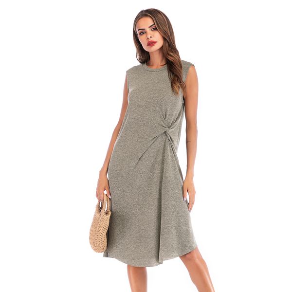women's new dresses summer 2019 pure color brief stitching simple twisted medium-length skirt with irregular folding, Black;gray
women's new dresses summer 2019 pure color brief stitching simple twisted medium-length skirt with irregular folding, Black;gray