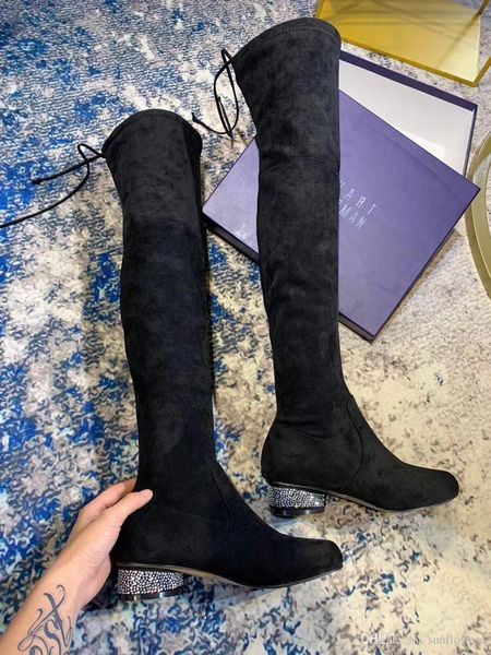 new flock leather women over the knee boots lace up high heels spring autumn winter rhinestone pump woman shoes winter women boots, Black
new flock leather women over the knee boots lace up high heels spring autumn winter rhinestone pump woman shoes winter women boots, Black