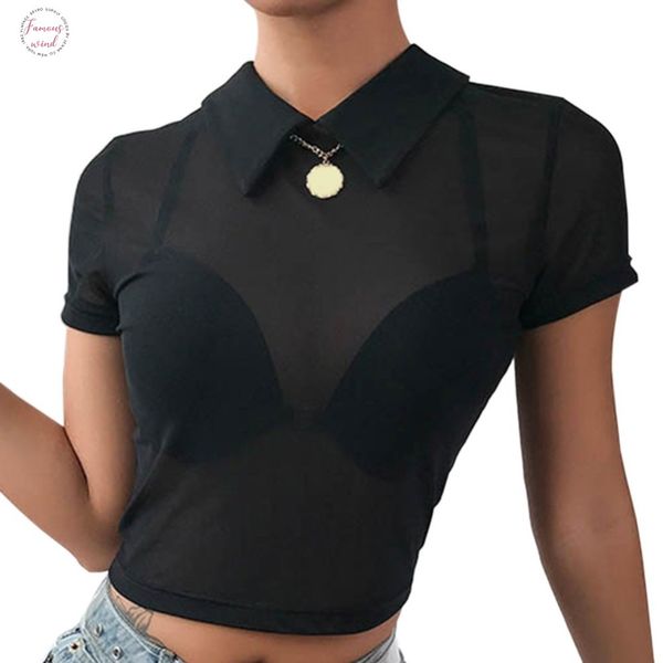 2020 fashion transparent black mesh summer t shirt short sleeve crop tees women t shirts streetwear camiseta, White
2020 fashion transparent black mesh summer t shirt short sleeve crop tees women t shirts streetwear camiseta, White