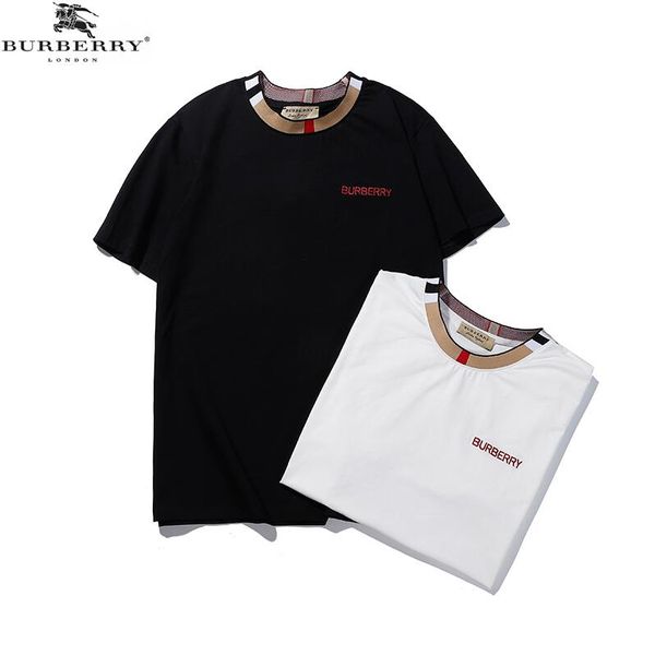 new men's summer t-shirt casual round neck short sleeve t-shirt striped letter printed cotton t-shirt short sleeve--4, Black